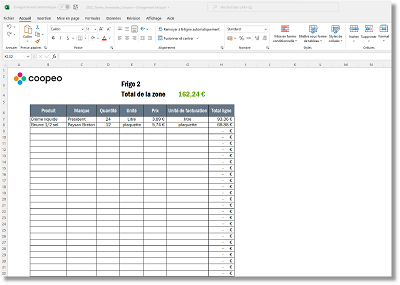 Modèle d'inventaire Excel