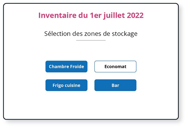 Zones de Stockage Inventaire Coopeo