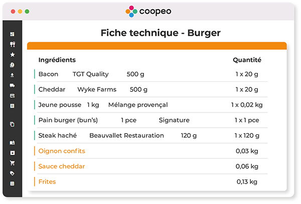 Fiche Technique Ingrédients